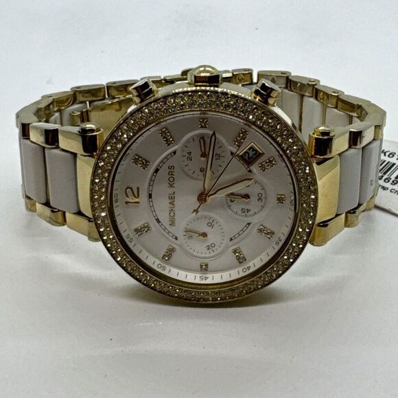 Michael Kors Parker MK6119 Womens Two Tone Analog Dial Quartz Wrist Watch JNA398 - Picture 5 of 11